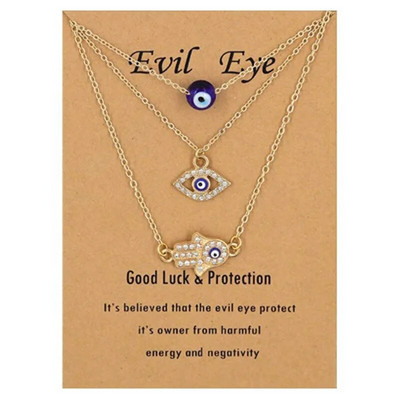 2022 m. Naujos mados Turkijos Evil Eye Rankiniai cirkonio pakabukų karolių rinkiniai moterims Merginoms Dainty Choker karoliai Lucky Jewelry Dovana