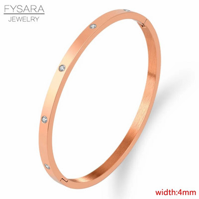 FYSARA luksusa zīmola kristāli mīlestības rokassprādzes kubiskā cirkonija aproces Pāris greznas rotaslietas nerūsējošā tērauda aproces sievietēm dāvana