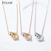 POXAM Luxus Elegáns Crystal Choker divatos római digitális rozsdamentes acél arany ezüst színű medál nyakláncok női ékszereknek