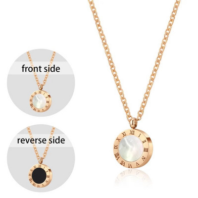 POXAM Luxus Elegáns Crystal Choker divatos római digitális rozsdamentes acél arany ezüst színű medál nyakláncok női ékszereknek