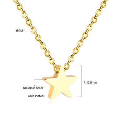 ASON nerūdijančio plieno karoliai moterims Star Moon Heart Cross Pendant Choker madingi papuošalai apykaklės Link grandinės karoliai žavesio