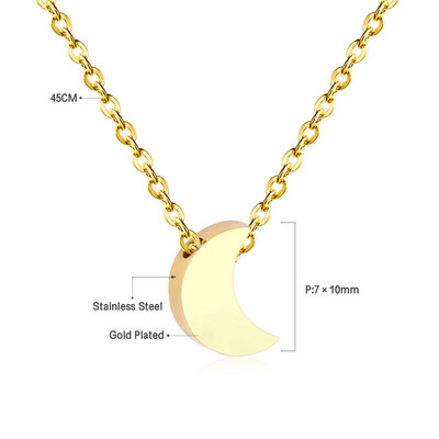 ASON nerūdijančio plieno karoliai moterims Star Moon Heart Cross Pendant Choker madingi papuošalai apykaklės Link grandinės karoliai žavesio