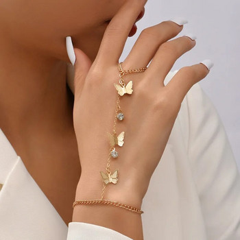 Βραχιόλι με αλυσίδα Simple Heart Slave με επίχρυσο σύνδεσμο Βραχιόλια με φαρδύ δαχτυλίδι συνδεδεμένα Δώρα κοσμήματα για γυναίκες κορίτσια
