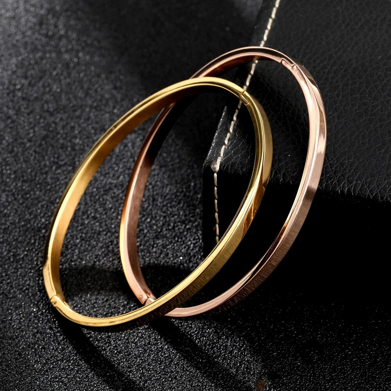 Modes nerūsējošā tērauda C formas atvērtas vīriešu rokassprādzes, 4 MM, regulējamas aproces rokassprādzes, rokassprādze sievietēm, pāris mīļotājiem, rotaslietas, dāvanas