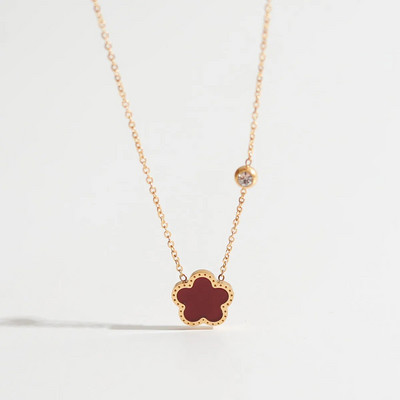 CARLIDANA Πολύχρωμο κολιέ με λουλούδια πέντε φύλλων κολιέ τσόκερ πολυτελές χρυσό μη αμαυρωμένο κολιέ από ανοξείδωτο ατσάλι για γυναίκες