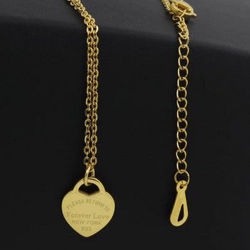 Μόδα Πολυτελές Κολιέ διάσημης επωνυμίας Γυναικεία παράγραφο κλείδα Κολιέ Χρυσό χρώμα Κρεμαστό κολιέ καρδιά ροδακινί Εκλεκτά κοσμήματα