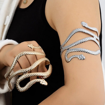 Fashion Chic Αίγυπτος Cleopatra Swirl Φίδι πεταλούδα φύλλο μπράτσο Περιβραχιόνιο βραχιόλι ανοιχτό μανσέτα βραχιόλι για γυναίκες Δώρο