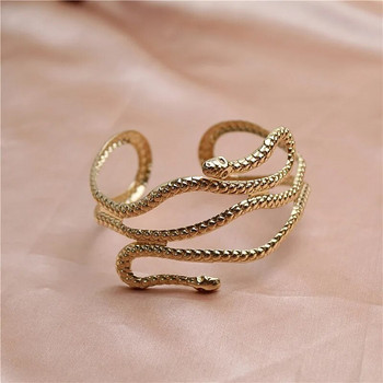 Fashion Chic Αίγυπτος Cleopatra Swirl Φίδι πεταλούδα φύλλο μπράτσο Περιβραχιόνιο βραχιόλι ανοιχτό μανσέτα βραχιόλι για γυναίκες Δώρο