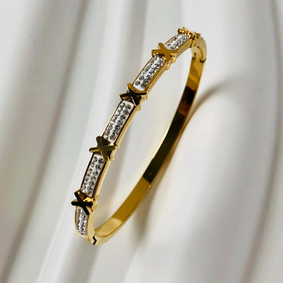 Rozsdamentes acél karkötők nőknek 2023 divatos karperecek arany szerelem kristály esküvői női luxus ékszer ajándékok