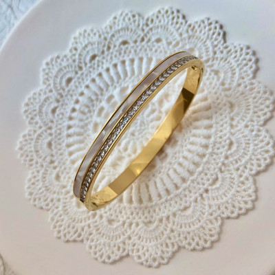 Rozsdamentes acél karkötők nőknek 2023 divatos karperecek arany szerelem kristály esküvői női luxus ékszer ajándékok