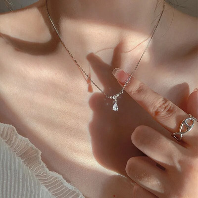 Új csillogó Starry Choker nyaklánc Női Évforduló Menyasszonyi Esküvői Clavicle lapos láncos nyaklánc Ajándék ékszerek