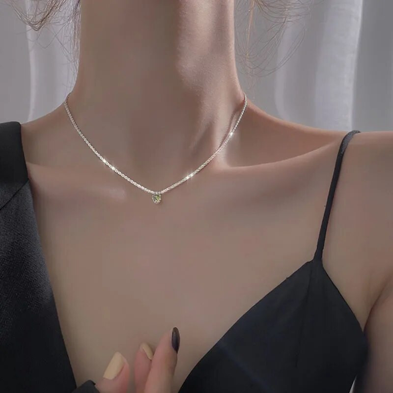 Új csillogó Starry Choker nyaklánc Női Évforduló Menyasszonyi Esküvői Clavicle lapos láncos nyaklánc Ajándék ékszerek