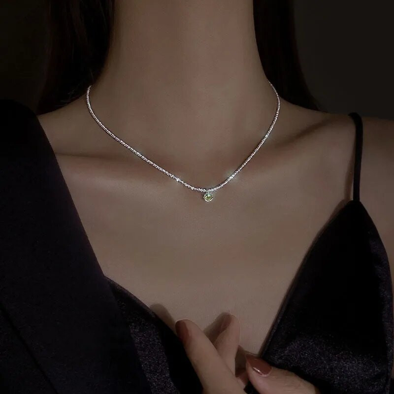 Új csillogó Starry Choker nyaklánc Női Évforduló Menyasszonyi Esküvői Clavicle lapos láncos nyaklánc Ajándék ékszerek