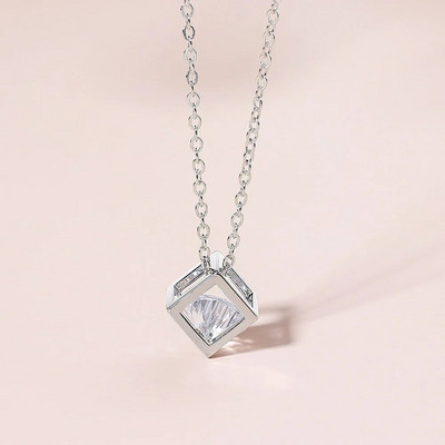 ZHOUYANG Charms karoliai moterims Estetinis kubas rožinis cirkonio rožinis aukso spalvos kaklo grandinėlė ant kaklo Papuošalai Korėjos pakabukai N279