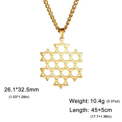 Dawapara Star of David Israel karoliai moterims Magan Hexagram pakabukų apsauga Amuletas žydų papuošalai Chanukos dovana