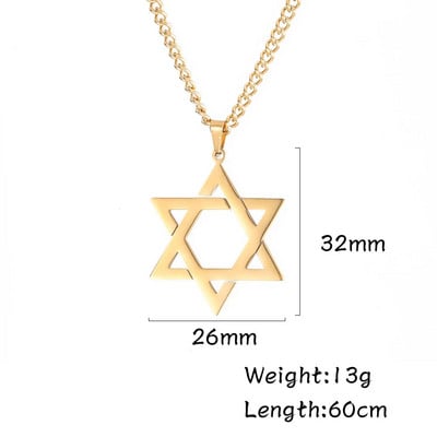 Dawapara Star of David Israel karoliai moterims Magan Hexagram pakabukų apsauga Amuletas žydų papuošalai Chanukos dovana