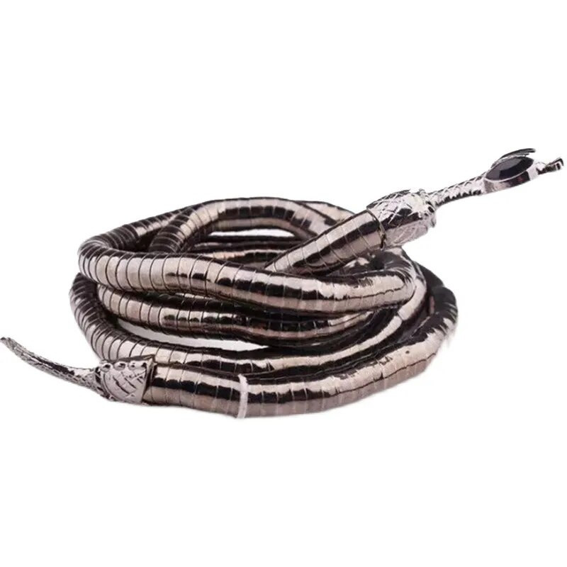 XIALUOKE Naujas Punk Hip Hop Metal Adjust pagal valią Auksinės spalvos gyvatės daugiafunkcis karoliai moterims šventinių vakarėlių papuošalai