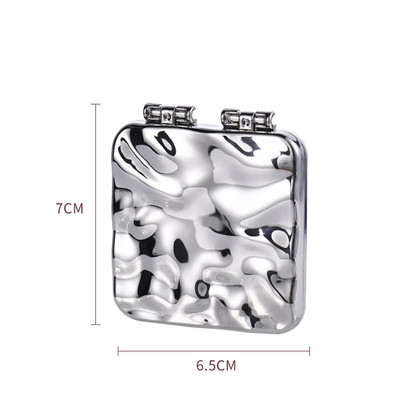 Ins Liquid Shape Square Mirror Mini Rokā turams galddatora kosmētikas kosmētikas spogulis ceļojumu metālisks pārnēsājams skaistumkopšanas spogulis rokassomiņai