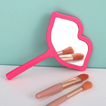 Ръчно огледало за грим Огледало за грим във формата на устни с дръжка Ръчно огледало СПА салон Компактни огледала Козметично огледало за жени