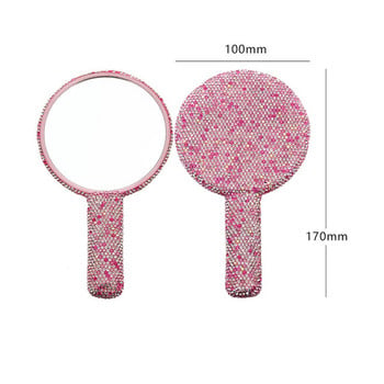 Diamond Handheld Makeup Mirror Love Heart Mirror Γυναικεία λαβή μακιγιάζ Εργαλεία καλλυντικής ομορφιάς Handheld Vanity Make Up Mirror