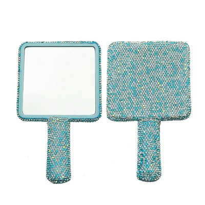 Deimantinis rankinis makiažo veidrodis Love Heart Mirror Moteriškas rankenos makiažas Kosmetikos grožio priemonės Rankinis kosmetinis makiažo veidrodis