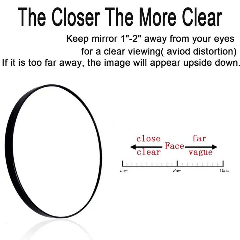 10X/20X/30X nagyító tükör, kerek sminktükör két tapadókoronggal Távolítsa el az aknés pórusokat Kozmetikai eszköz