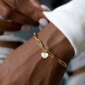 2023 m. nauja madinga spalvinga širdelė AZ raidžių apyrankė moterims klasikinė nerūdijančio plieno grandinės apyrankė moterims papuošalų dovana