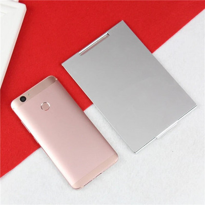 Alumínium összecsukható tükör mini hordozható sminktükör kézben álló kis tükrös, összecsukható, kompakt zsebes kozmetikai eszközök