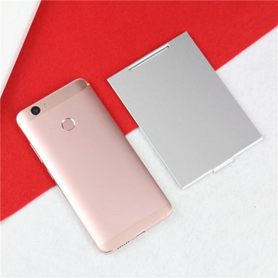 Alumínium összecsukható tükör mini hordozható sminktükör kézben álló kis tükrös, összecsukható, kompakt zsebes kozmetikai eszközök