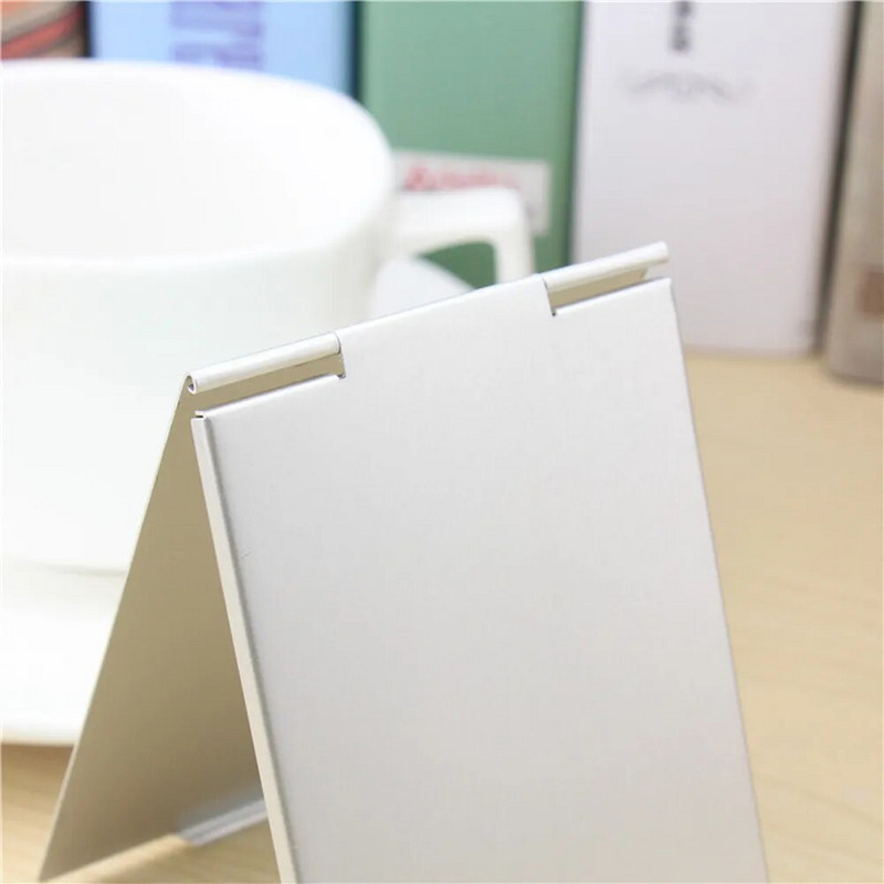 Alumínium összecsukható tükör mini hordozható sminktükör kézben álló kis tükrös, összecsukható, kompakt zsebes kozmetikai eszközök