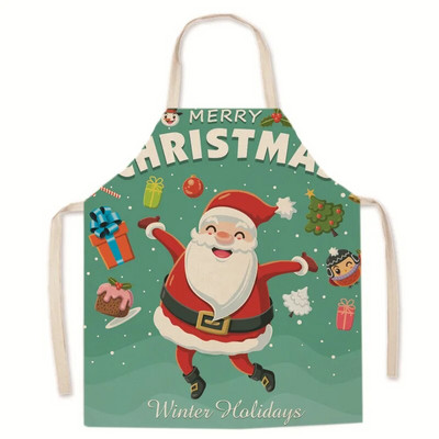 Kalėdų tėvas ir vaikas Virtuvė Maisto gaminimo prijuostė Be rankovių Važiavimas dviračiu Vaikai Namai Seilinukas ir alyvuota prijuostė