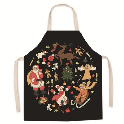 Kalėdų tėvas ir vaikas Virtuvė Maisto gaminimo prijuostė Be rankovių Važiavimas dviračiu Vaikai Namai Seilinukas ir alyvuota prijuostė