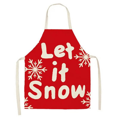 Σκανδιναβική Νέα Διακόσμηση Χριστουγεννιάτικου πάρτι Ποδιά Elk Snowman με στάμπα λινό κουζίνας Αμάνικη αδιάβροχη αντιρρυπαντική ποδιά σαλιάρα