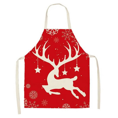 Σκανδιναβική Νέα Διακόσμηση Χριστουγεννιάτικου πάρτι Ποδιά Elk Snowman με στάμπα λινό κουζίνας Αμάνικη αδιάβροχη αντιρρυπαντική ποδιά σαλιάρα