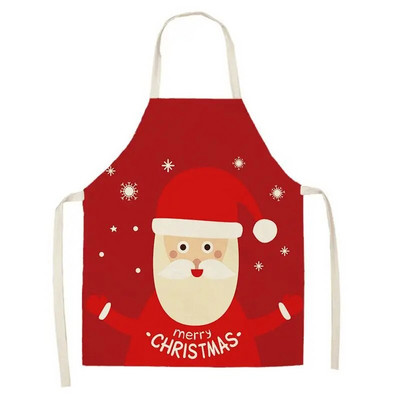 Σκανδιναβική Νέα Διακόσμηση Χριστουγεννιάτικου πάρτι Ποδιά Elk Snowman με στάμπα λινό κουζίνας Αμάνικη αδιάβροχη αντιρρυπαντική ποδιά σαλιάρα