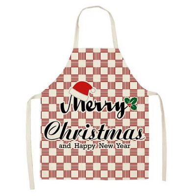 Σκανδιναβική Νέα Διακόσμηση Χριστουγεννιάτικου πάρτι Ποδιά Elk Snowman με στάμπα λινό κουζίνας Αμάνικη αδιάβροχη αντιρρυπαντική ποδιά σαλιάρα