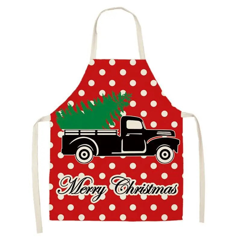 Σκανδιναβική Νέα Διακόσμηση Χριστουγεννιάτικου πάρτι Ποδιά Elk Snowman με στάμπα λινό κουζίνας Αμάνικη αδιάβροχη αντιρρυπαντική ποδιά σαλιάρα