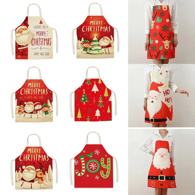 1 ΤΕΜ 55*68cm Χριστουγεννιάτικη Ποδιά Καθαρισμού Έντυπη Ποδιά Βαμβακερή Σαλιάρες για Ενήλικες Coffee Pinafore Ποδιά κουζίνας για το σπίτι