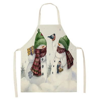 2024. gada Ziemassvētku lina priekšauts Zaļš pleds Ziemassvētku eglītes Vakariņu rotājums Mājas Virtuve Ēdienu gatavošana Cepšana Prettraipu priekšauts Pieaugušajiem