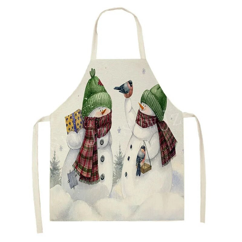 2024. gada Ziemassvētku lina priekšauts Zaļš pleds Ziemassvētku eglītes Vakariņu rotājums Mājas Virtuve Ēdienu gatavošana Cepšana Prettraipu priekšauts Pieaugušajiem