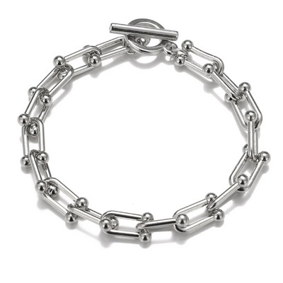 4 τμχ Punk Heavy Metal Σετ βραχιολιών μεγάλης χοντρής αλυσίδας Γυναικεία ρετρό γεωμετρικά μεταλλικά στριφτή αλυσίδα βραχιόλια κοσμήματα μόδας