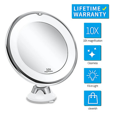 Paindlik meigipeegel 10x suurenduspeeglid 14 LED valgustusega puuteekraaniga tualettpeegel kaasaskantav tualettlaud kosmeetilised peeglid
