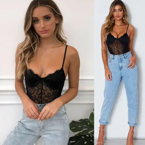 Modes seksīgs, mežģīņu elastīgs bodijs Elegants bezpiedurkņu triko krekls bez atzveltnes Sex Babydoll apakšveļa Seksīgi kostīmi