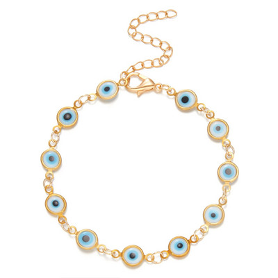 Lucky Turkey Evil Eye apyrankė Spalvinga raudonų mėlynų akių estetiniai papuošalai moterims Paprastos madingos reguliuojamos metalinės grandinėlės apyrankės