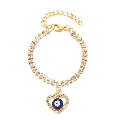 Lucky Turkey Evil Eye apyrankė Spalvinga raudonų mėlynų akių estetiniai papuošalai moterims Paprastos madingos reguliuojamos metalinės grandinėlės apyrankės