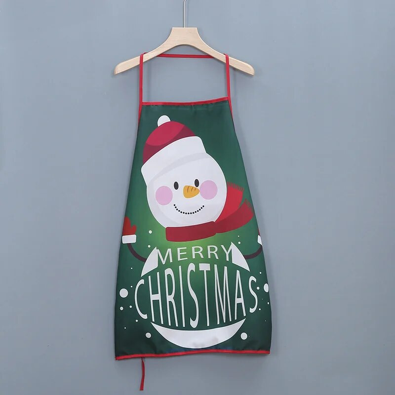 2023. gada Jaungada poliestera auduma apdruka Ziemassvētku Ziemassvētku vecītis Sniegavīrs Briedis Ziemassvētku priekšauts Restorāna bāra ballītes atmosfēras dekorācijas