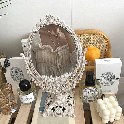 Nordic Makeup Mirror Ins Vintage Dekoratiivpeegel Plastikust Kosmeetika Peeglituba Kodukaunistused Espejos Decorativos Ilutööriistad 1tk