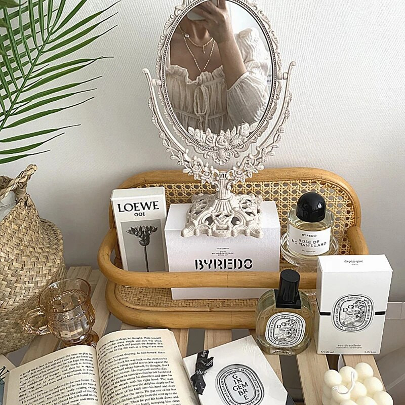 Nordic Makeup Mirror Ins Vintage Dekoratiivpeegel Plastikust Kosmeetika Peeglituba Kodukaunistused Espejos Decorativos Ilutööriistad 1tk