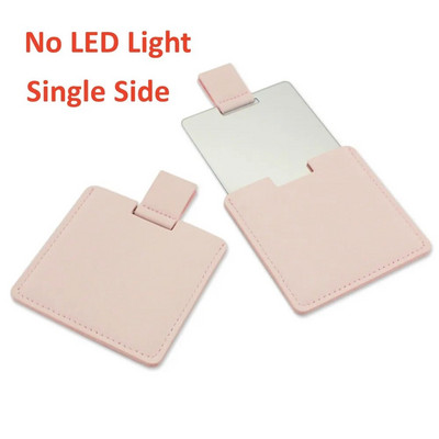 6 LED aplauzuma spogulis ar gaismu 1x 2x palielināms mazas kabatas pārnēsājamas ceļojumu rozā, melnbaltas, salokāmas kosmētikas spoguļi