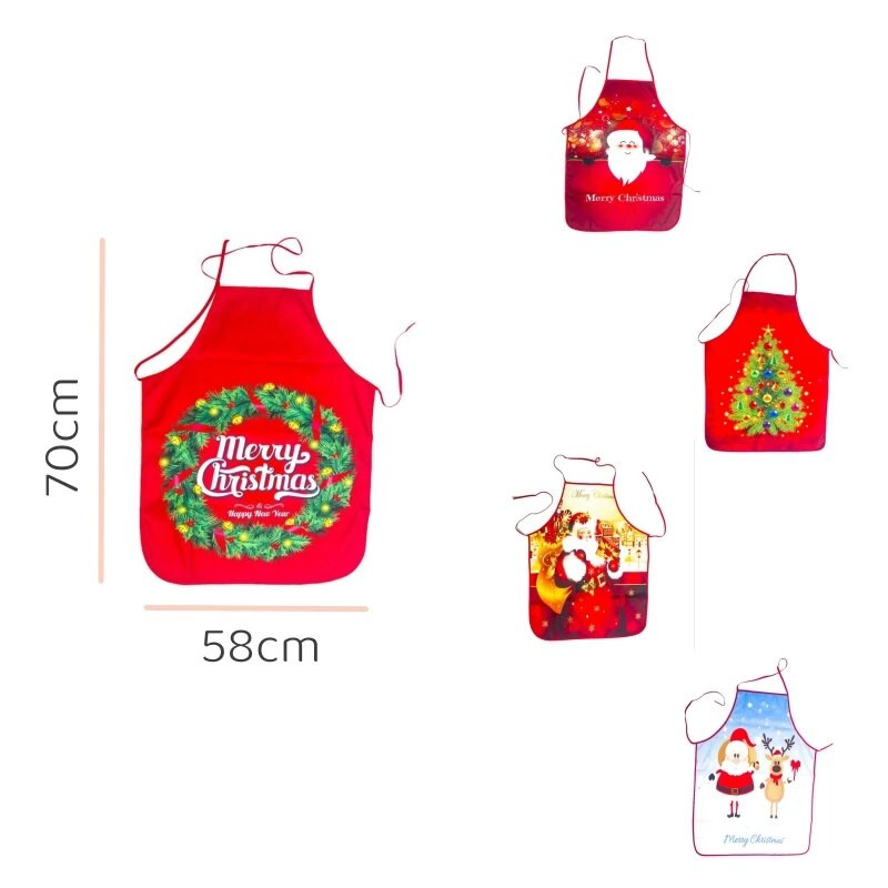 Kalėdų Senelio prijuostė Kalėdų eglutės vakarienės papuošimas Vyrų ir moterų namų virtuvės kepimui ir kepimui aliejui atspari prijuostė